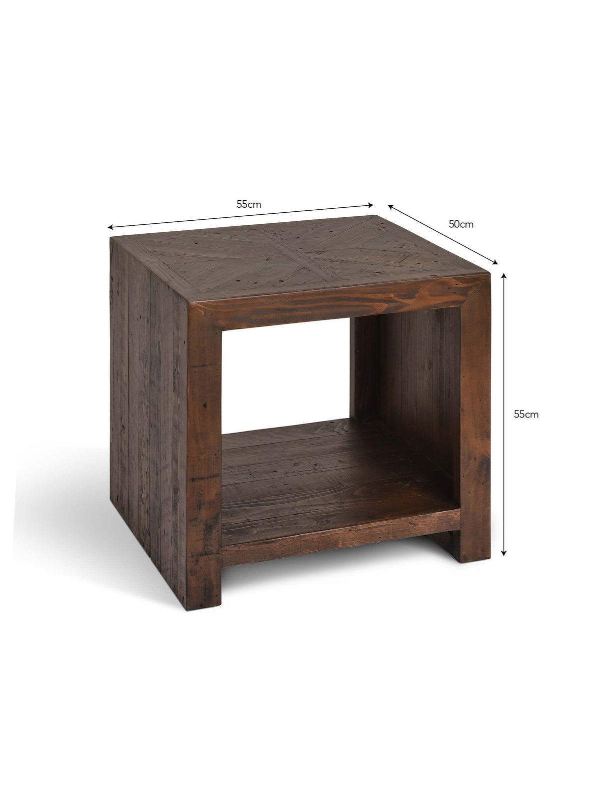 Garden Trading Living Fawley Chevron Side Table Antique Brown House of Isabella UK