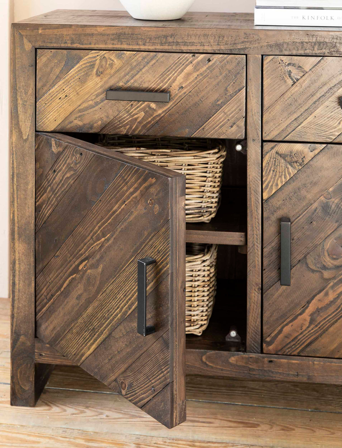 Garden Trading Living Fawley Chevron Sideboard Antique Brown House of Isabella UK