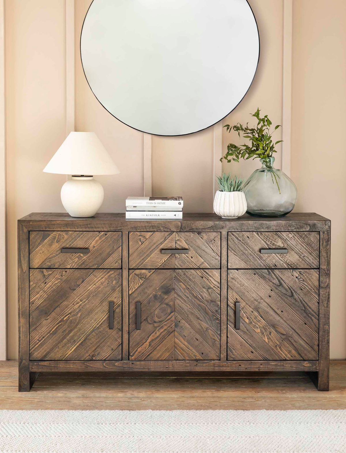 Garden Trading Living Fawley Chevron Sideboard Antique Brown House of Isabella UK