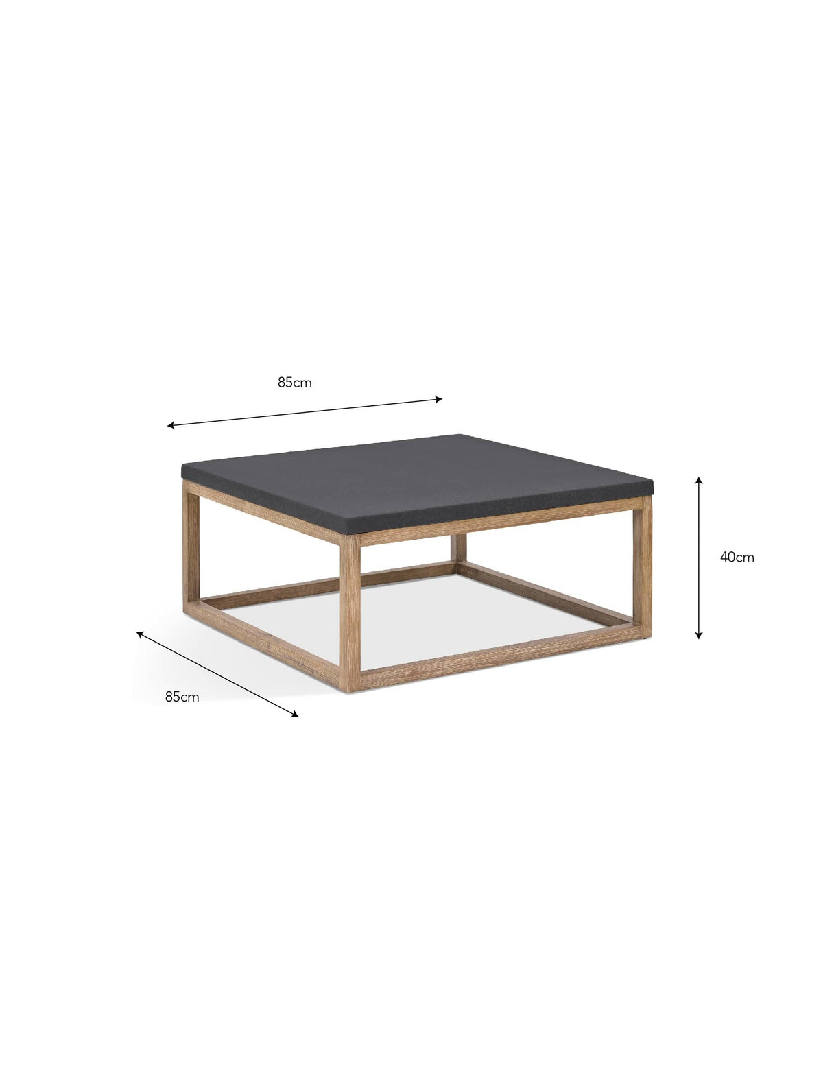 Garden Trading Living Hilcot Coffee Table Square Slate Grey Acacia Wood House of Isabella UK
