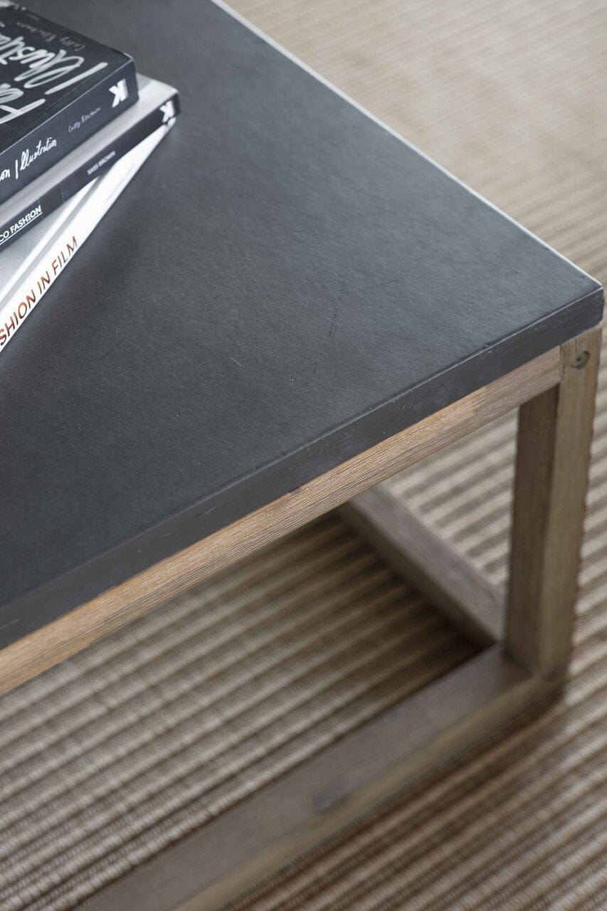 Garden Trading Living Hilcot Coffee Table Square Slate Grey Acacia Wood House of Isabella UK