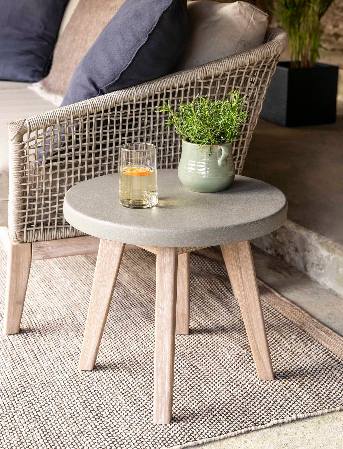 Garden Trading Living Lynton Round Side Table Grey House of Isabella UK