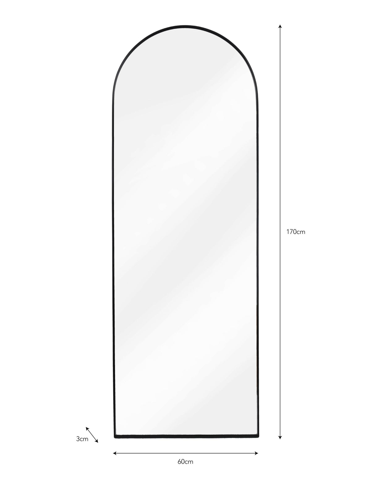 Charlcombe Arched Freestanding Mirror.