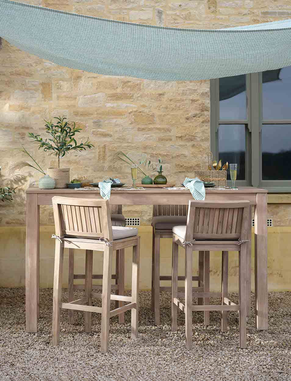 Garden Trading Outdoors Porthallow Rectangular Bar Table Natural House of Isabella UK