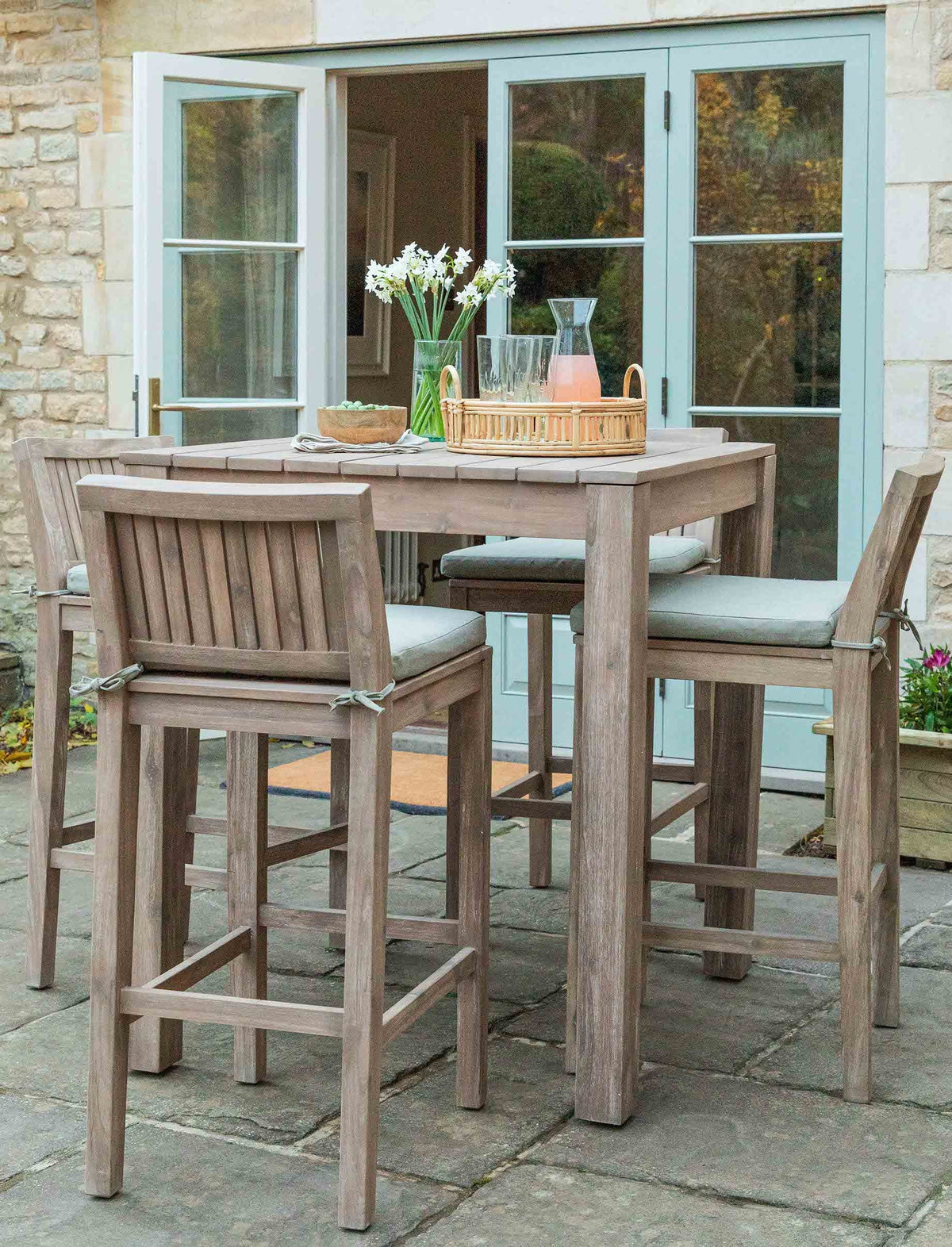 Garden Trading Outdoors Porthallow Square Bar Table Natural House of Isabella UK