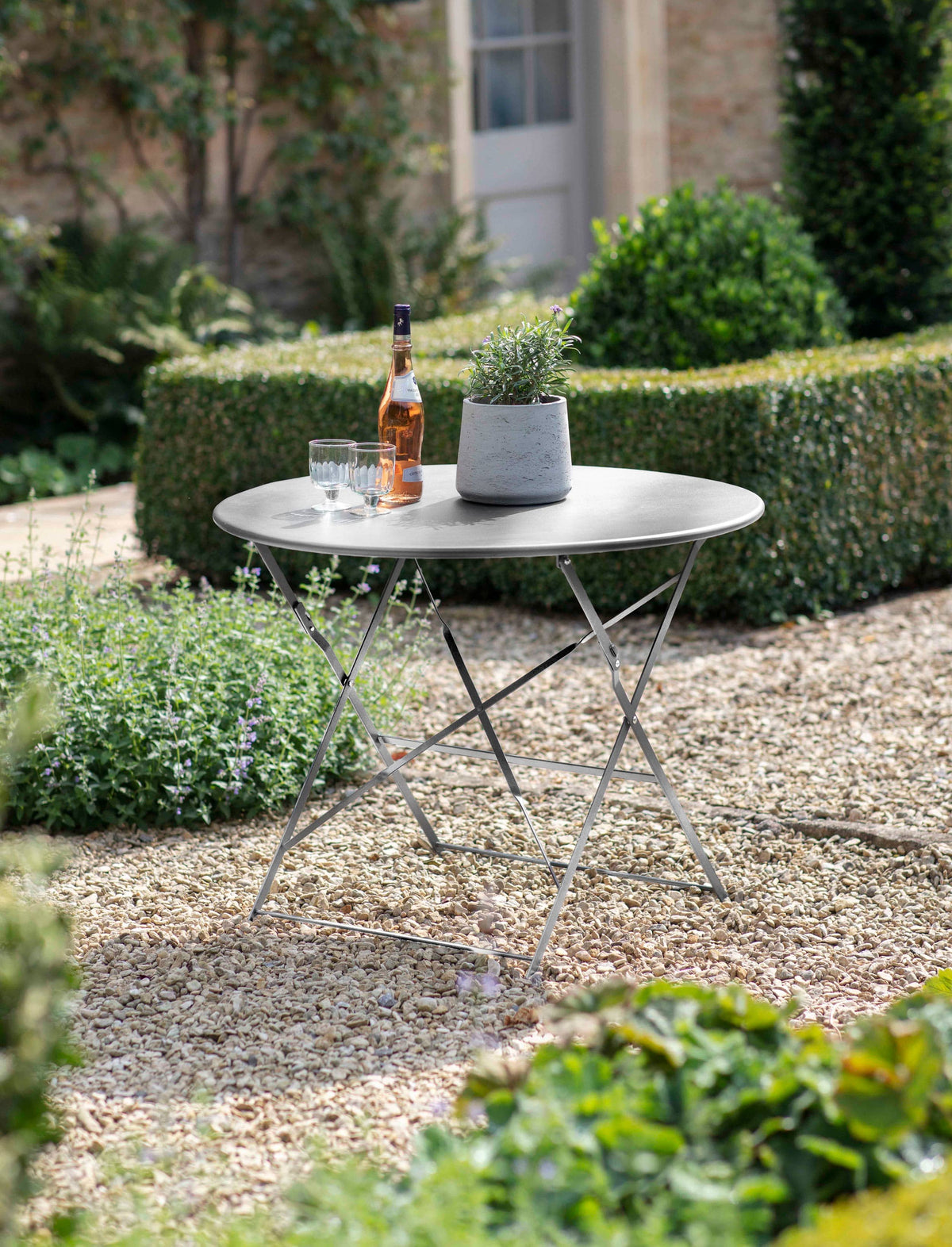 Garden Trading Outdoors Rive Droite Bistro Table Large Silver House of Isabella UK
