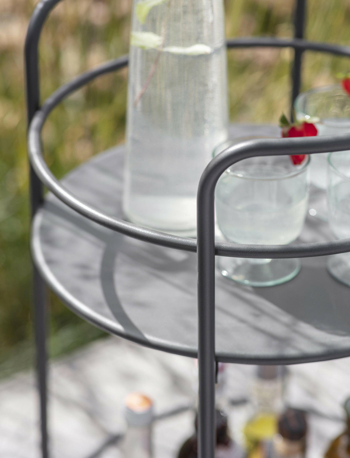 Round Drinks Trolley - Carbon.