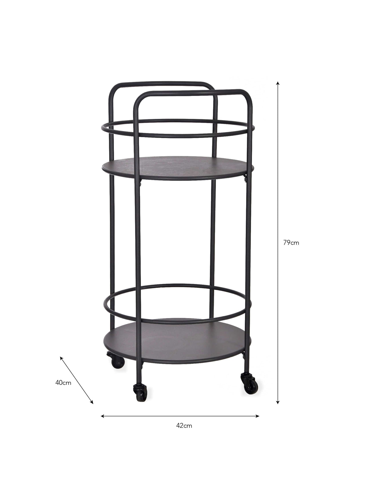 Round Drinks Trolley - Carbon.