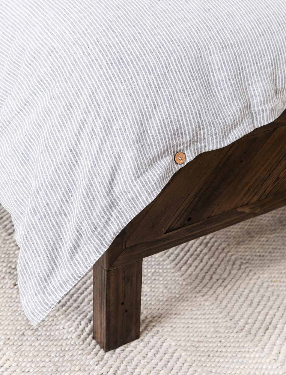 Garden Trading Sleeping Pembridge Linen Duvet Cover King Grey & White House of Isabella UK