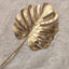 Gold Faux Cheese Plant Leaf Single Stem