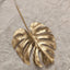 Gold Faux Cheese Plant Leaf Single Stem