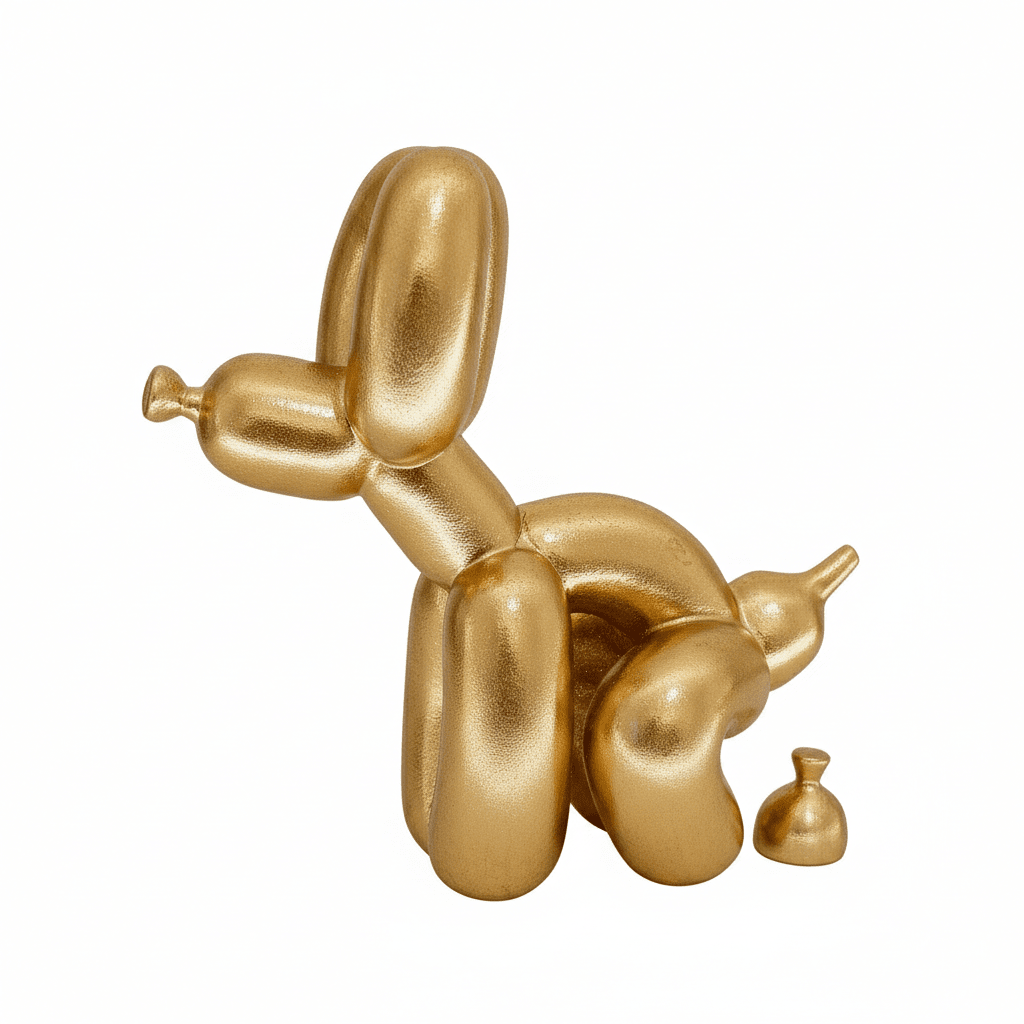 Gold Squatting Decorative Balloon Dog Ornament