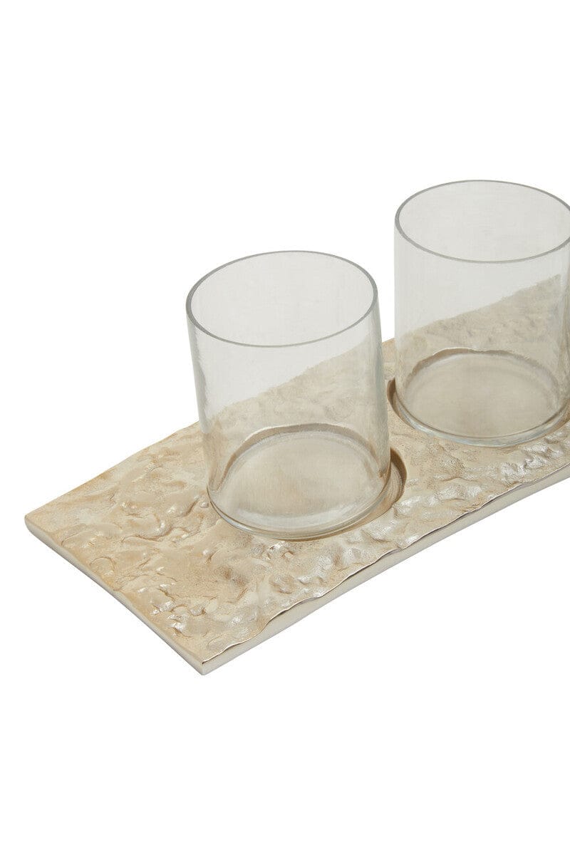 Hamilton Interiors Accessories Akola Antique Gold and Glass Tealight Holder House of Isabella UK