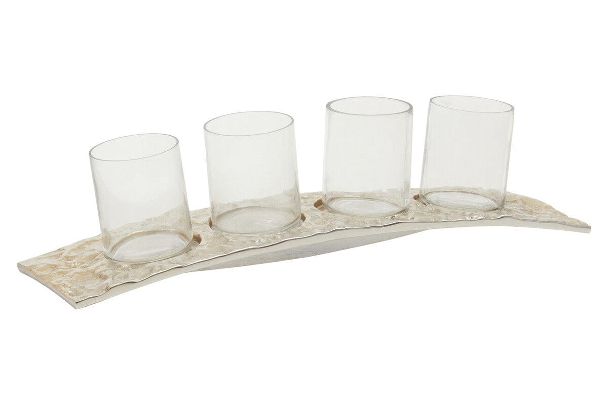 Hamilton Interiors Accessories Akola Antique Gold and Glass Tealight Holder House of Isabella UK