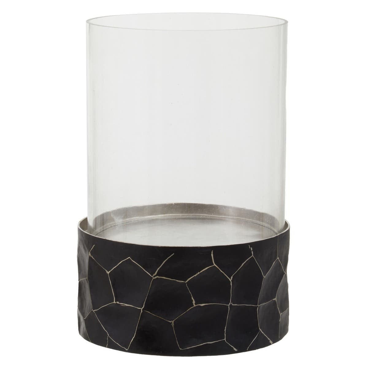 Hamilton Interiors Accessories Akola Black and Gold Small Hurricane Candle Holder House of Isabella UK