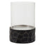 Hamilton Interiors Accessories Akola Black and Gold Small Hurricane Candle Holder House of Isabella UK