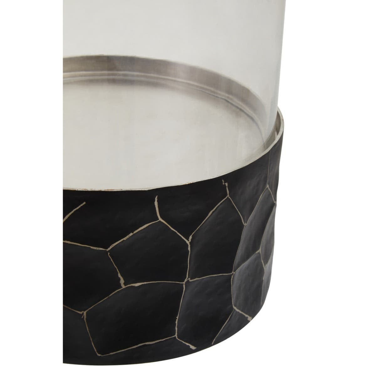 Hamilton Interiors Accessories Akola Black and Gold Small Hurricane Candle Holder House of Isabella UK
