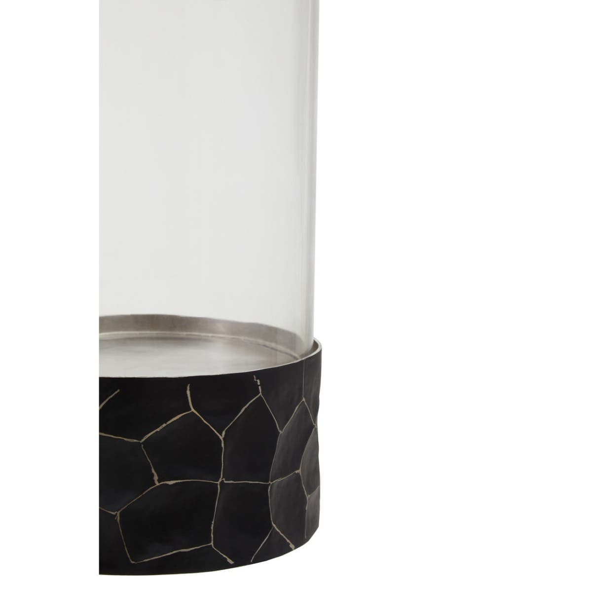 Hamilton Interiors Accessories Akola Black and Gold Small Hurricane Candle Holder House of Isabella UK