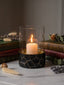 Hamilton Interiors Accessories Akola Black and Gold Small Hurricane Candle Holder House of Isabella UK