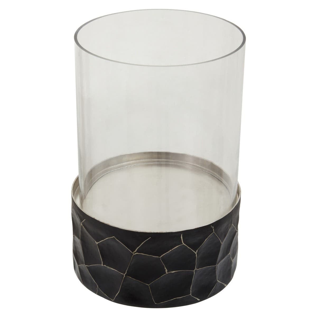 Hamilton Interiors Accessories Akola Black and Gold Small Hurricane Candle Holder House of Isabella UK