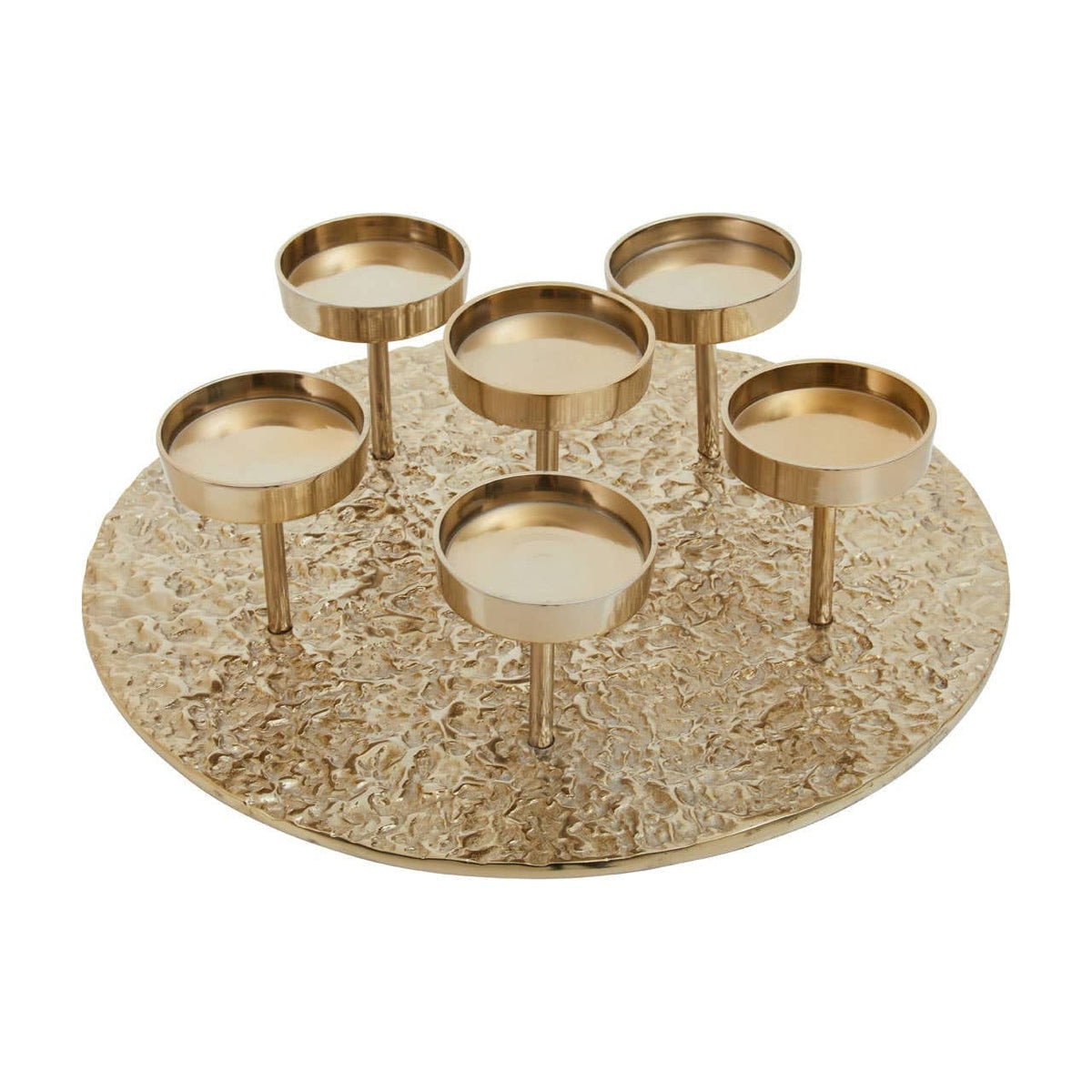 Hamilton Interiors Accessories Akola Gold Round Six Pillar Candle Holder House of Isabella UK