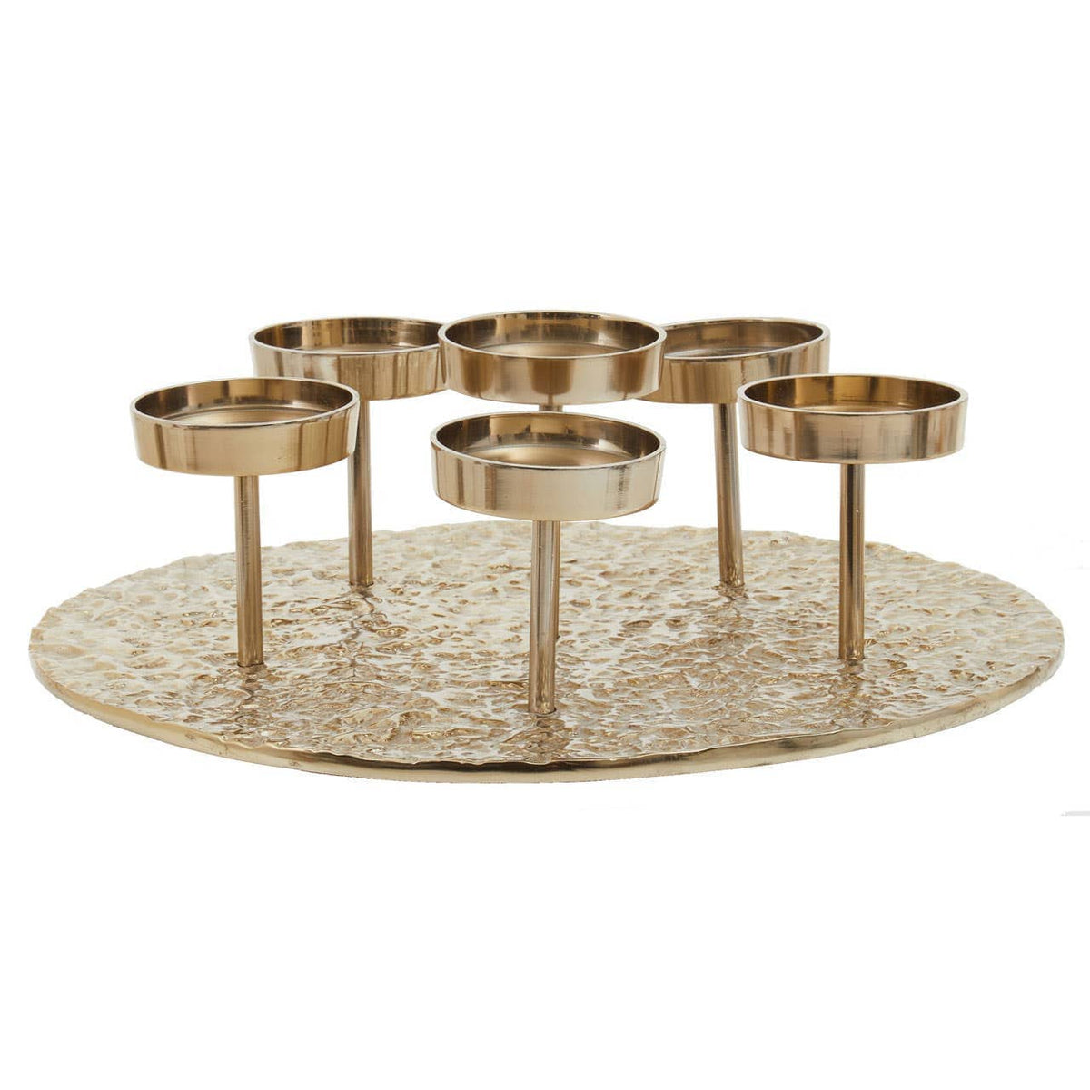 Hamilton Interiors Accessories Akola Gold Round Six Pillar Candle Holder House of Isabella UK