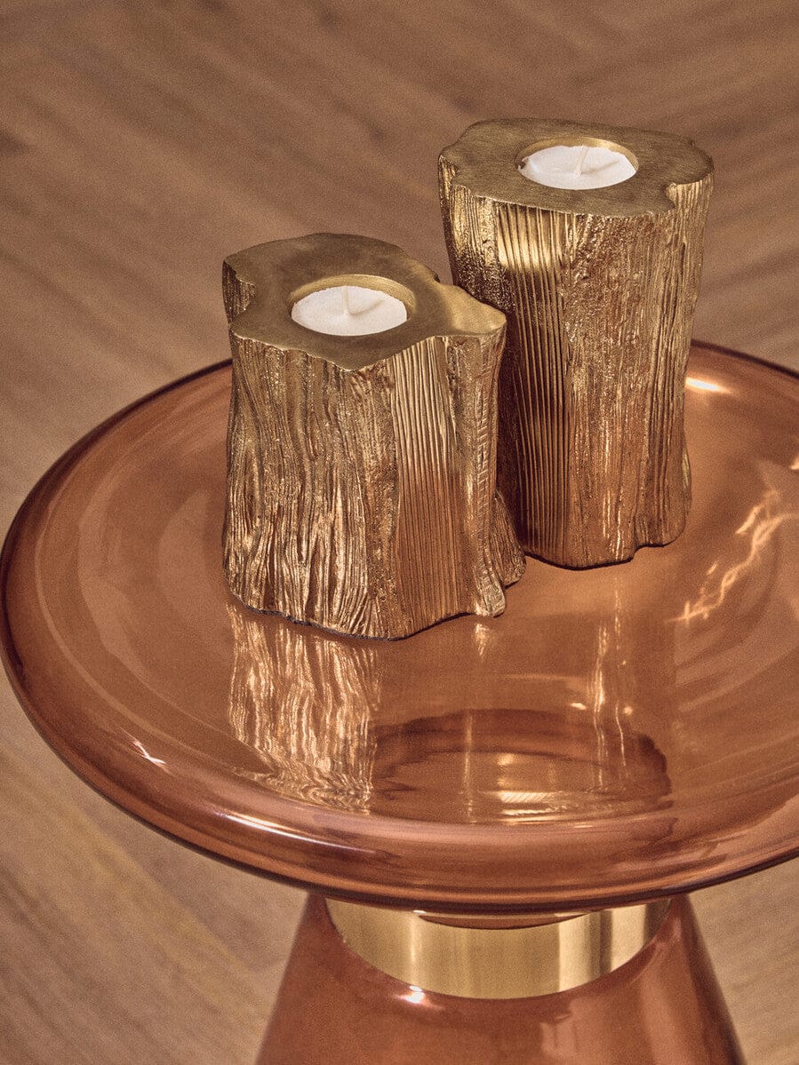 Hamilton Interiors Accessories Akola Set Of Two Gold Tealight Holders House of Isabella UK