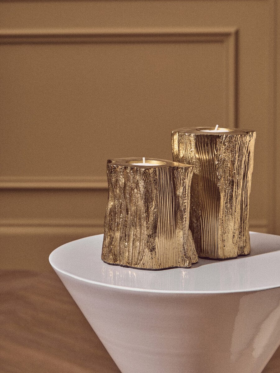 Hamilton Interiors Accessories Akola Set Of Two Gold Tealight Holders House of Isabella UK