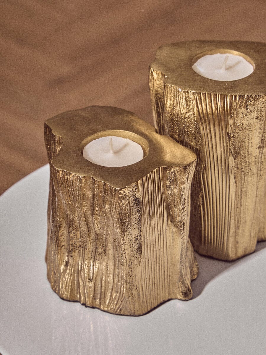 Hamilton Interiors Accessories Akola Set Of Two Gold Tealight Holders House of Isabella UK