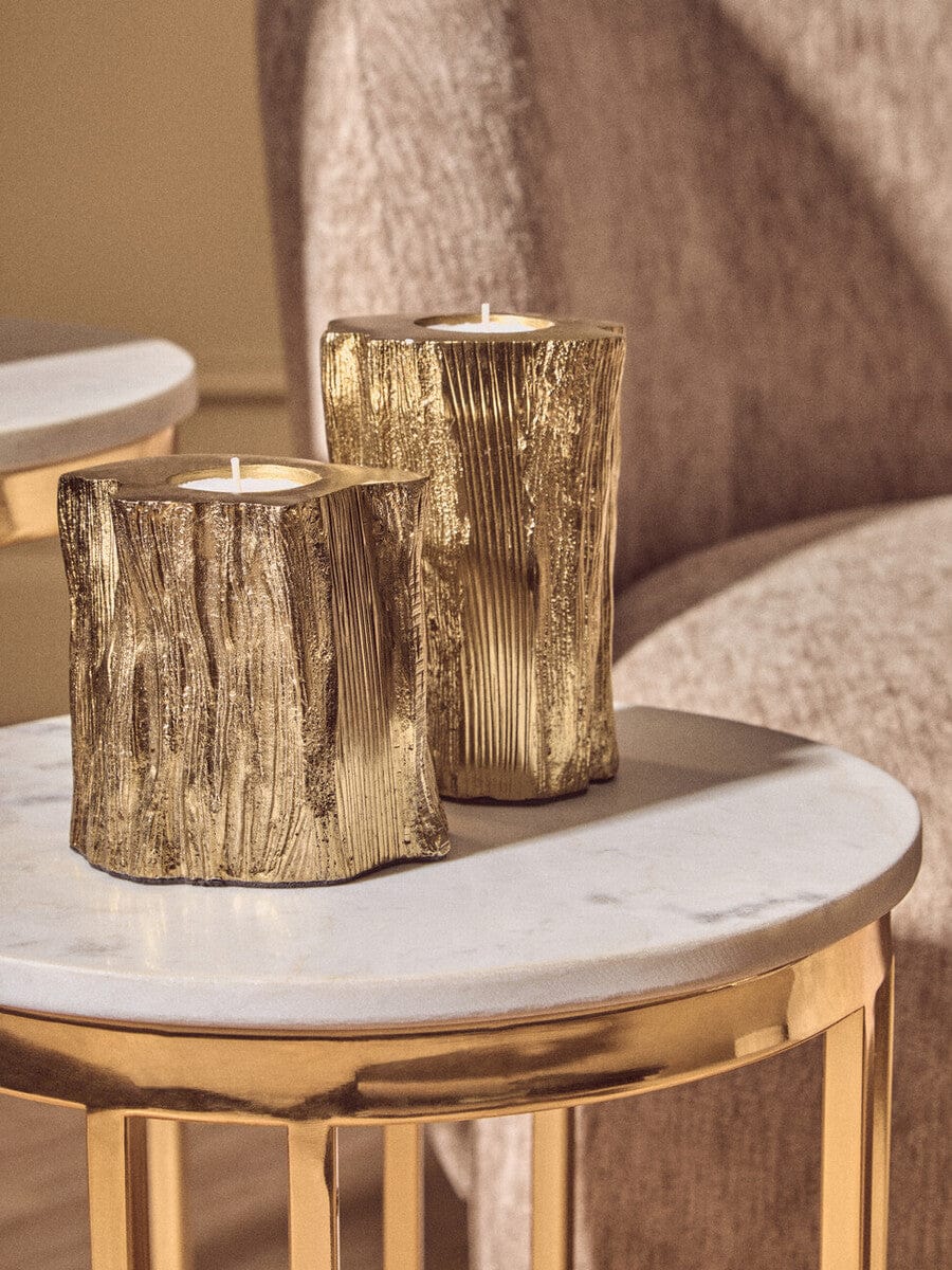 Hamilton Interiors Accessories Akola Set Of Two Gold Tealight Holders House of Isabella UK