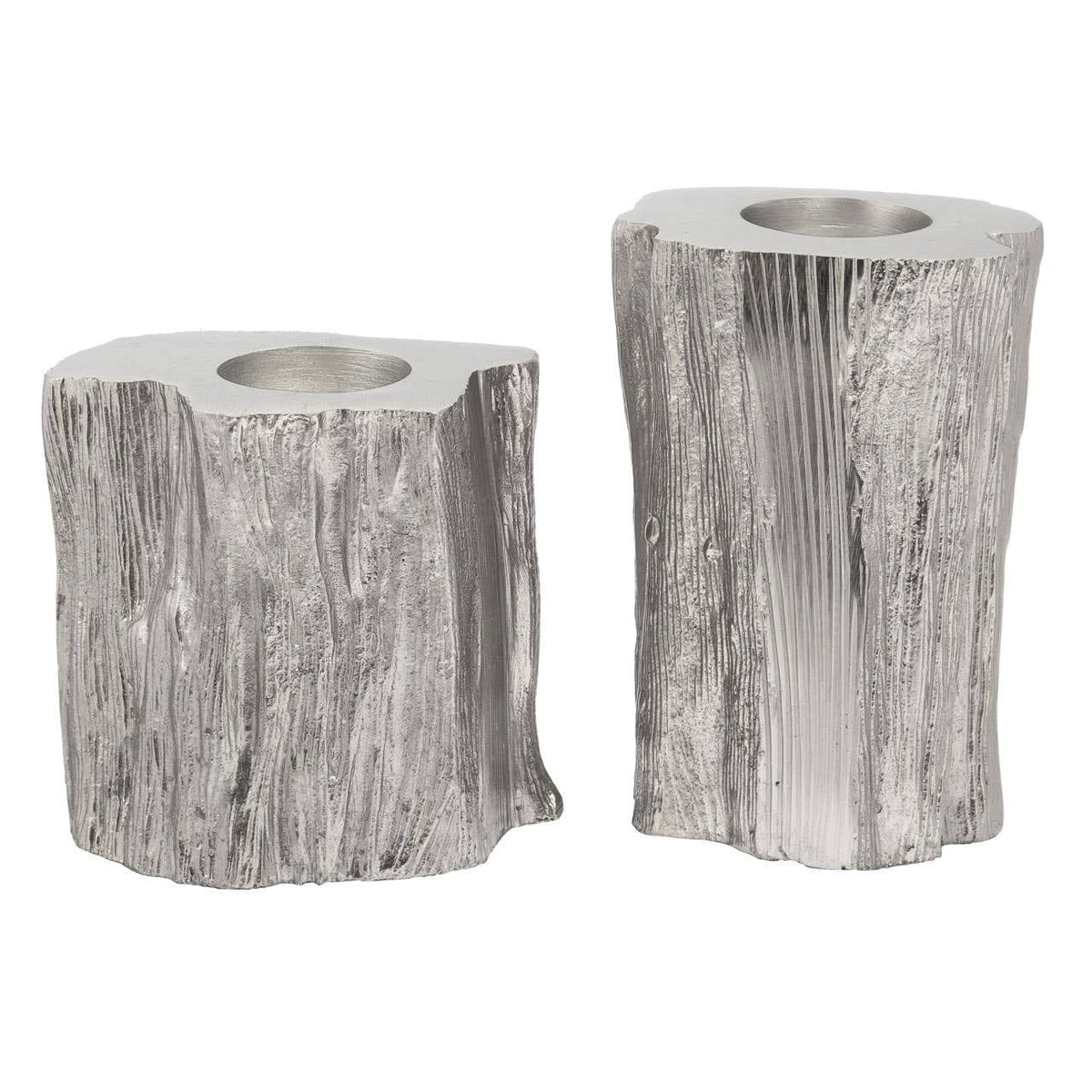 Hamilton Interiors Accessories Akola Set Of Two Silver Tealight Holders House of Isabella UK