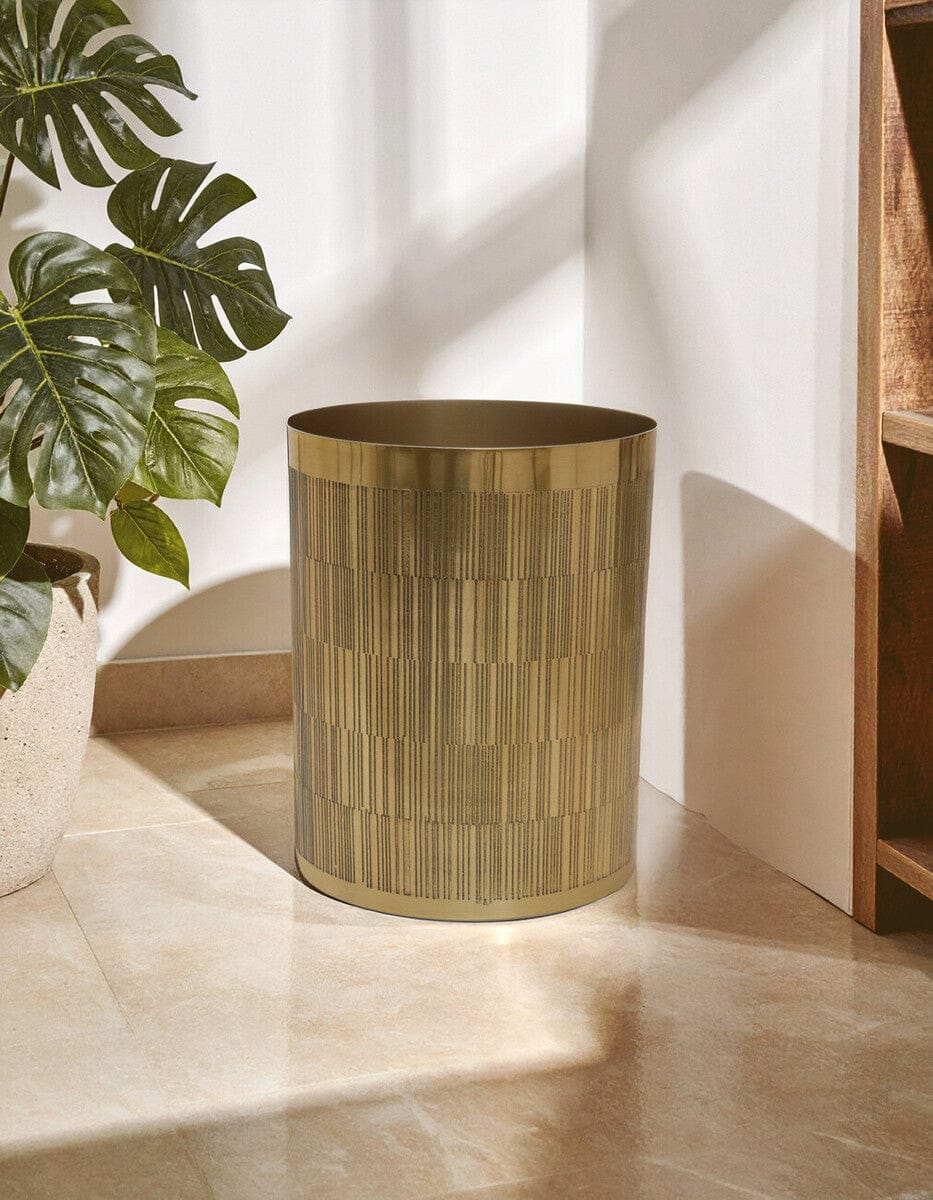 Hamilton Interiors Accessories Allegra Gold Finish Aluminium Round Waste Bin House of Isabella UK