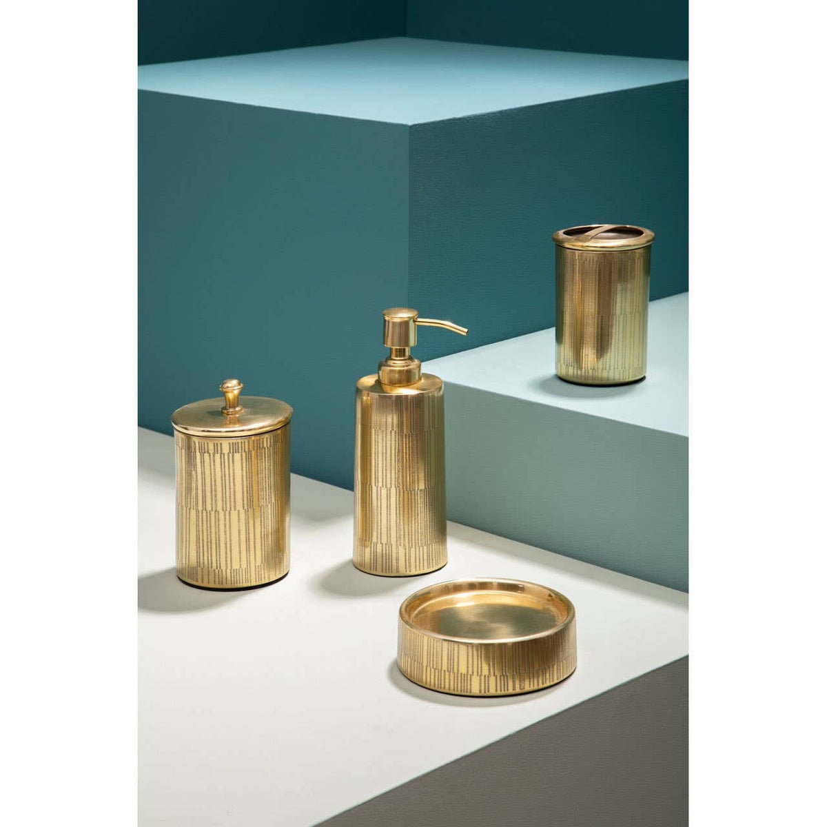 Hamilton Interiors Accessories Allegra Line Effect Gold Soap Dish House of Isabella UK