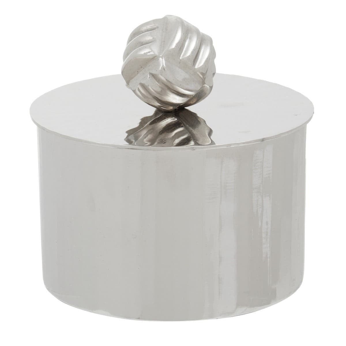 Hamilton Interiors Accessories Amreli Small Vertical Textured Silver Metal Trinket Box House of Isabella UK