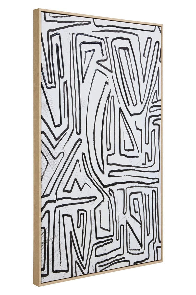 Hamilton Interiors Accessories Astratto Abstract Black and Cream Textured Wall Art House of Isabella UK