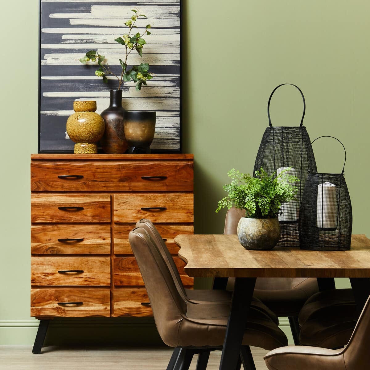 Hamilton Interiors Accessories Astratto Black and Natural Canvas Wall Art House of Isabella UK