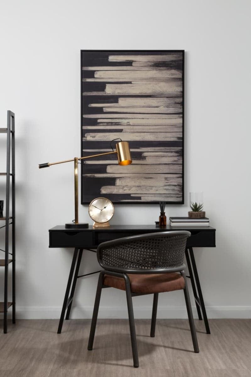 Hamilton Interiors Accessories Astratto Black and Natural Canvas Wall Art House of Isabella UK