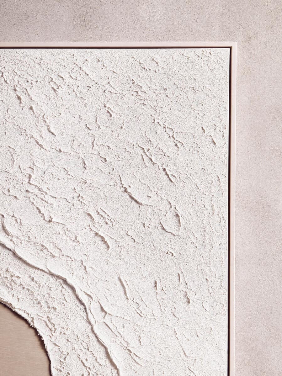 Hamilton Interiors Accessories Astratto Canvas Natural and White Textured Plaster Wall Art House of Isabella UK