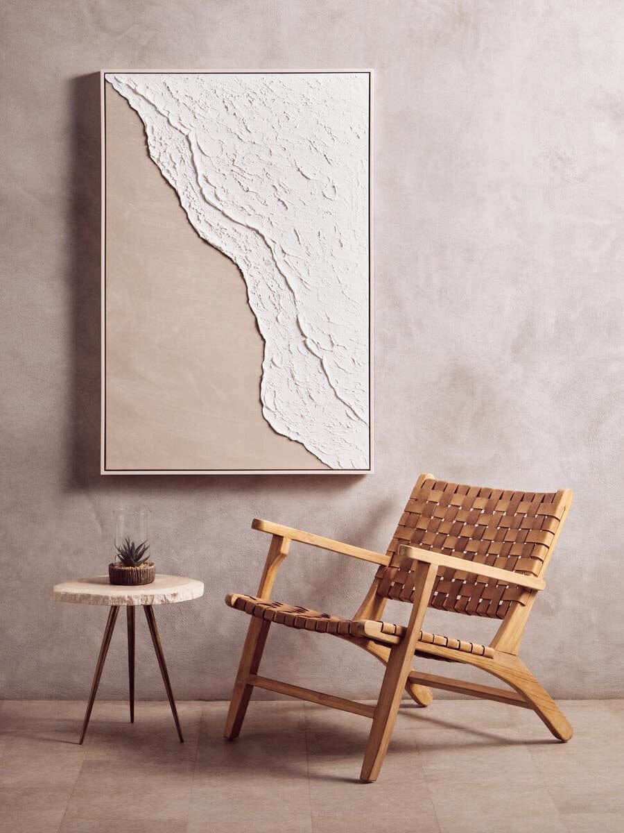 Hamilton Interiors Accessories Astratto Canvas Natural and White Textured Plaster Wall Art House of Isabella UK