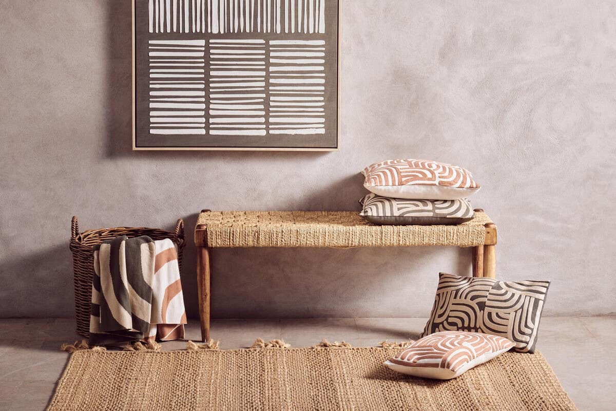 Hamilton Interiors Accessories Astratto Green and Natural Textured Canvas Wall Art House of Isabella UK