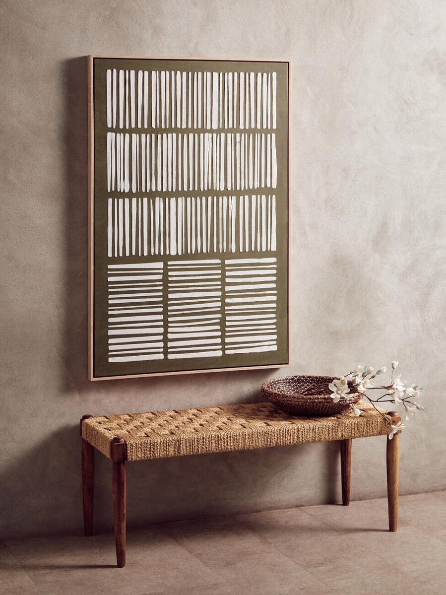 Hamilton Interiors Accessories Astratto Green and Natural Textured Canvas Wall Art House of Isabella UK