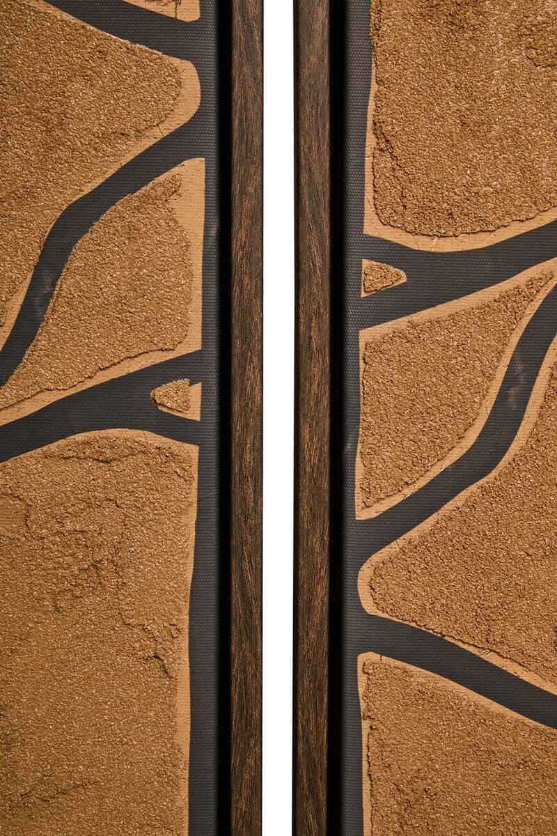 Hamilton Interiors Accessories Astratto Set Of 2 Brown and Black Textured Wall Art House of Isabella UK