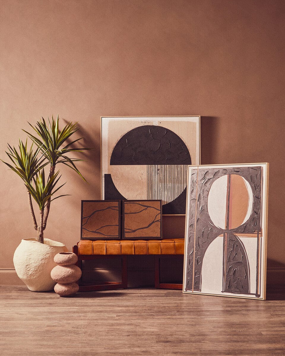 Hamilton Interiors Accessories Astratto Set Of 2 Brown and Black Textured Wall Art House of Isabella UK