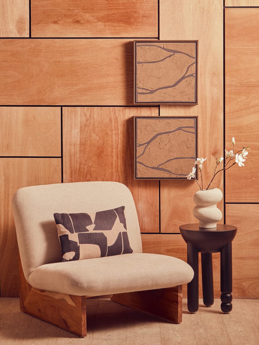 Hamilton Interiors Accessories Astratto Set Of 2 Brown and Black Textured Wall Art House of Isabella UK