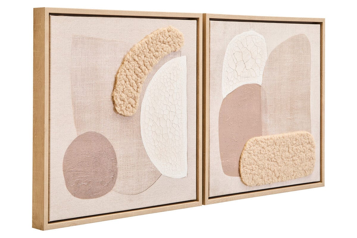 Hamilton Interiors Accessories Astratto Set Of 2 Natural Textured Wall Art House of Isabella UK