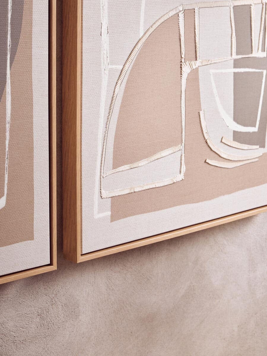 Hamilton Interiors Accessories Astratto Set of 2 Neutral Abstract Canvas Wall Art House of Isabella UK