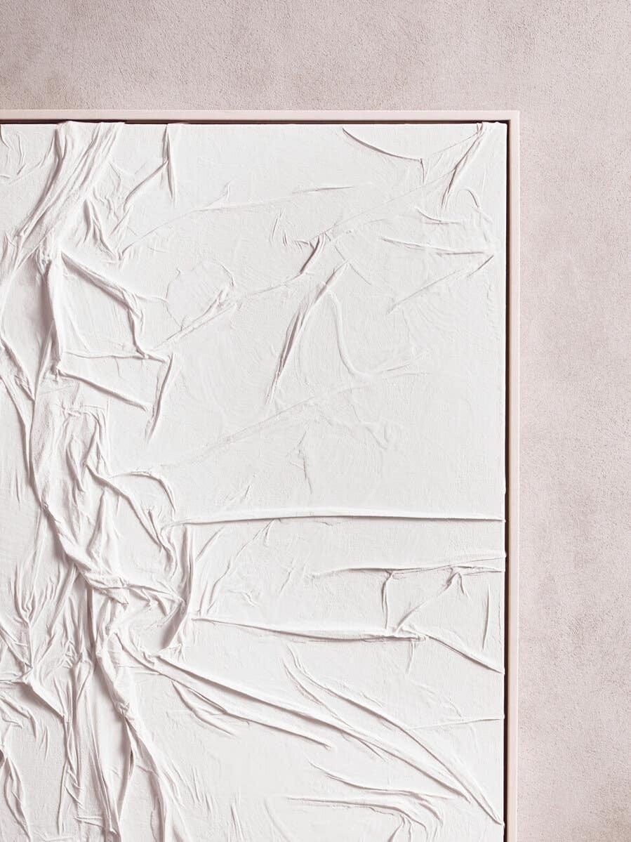 Hamilton Interiors Accessories Astratto White Hand Painted Sculptural Fabric Wall Art House of Isabella UK