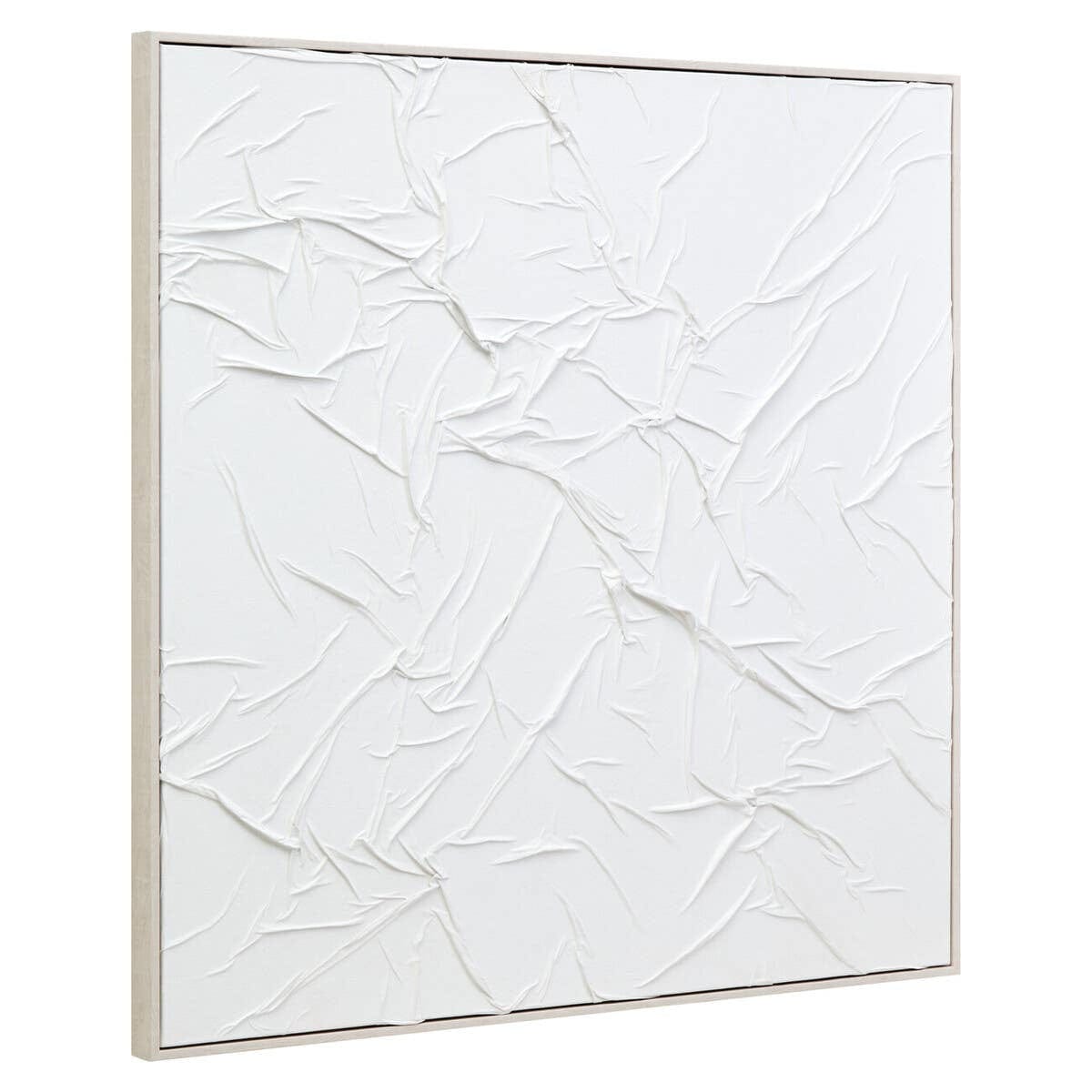 Hamilton Interiors Accessories Astratto White Hand Painted Sculptural Fabric Wall Art House of Isabella UK