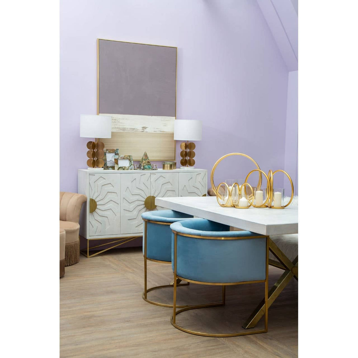 Hamilton Interiors Accessories Aura Small Gold Finish Double Candle Holder. House of Isabella UK