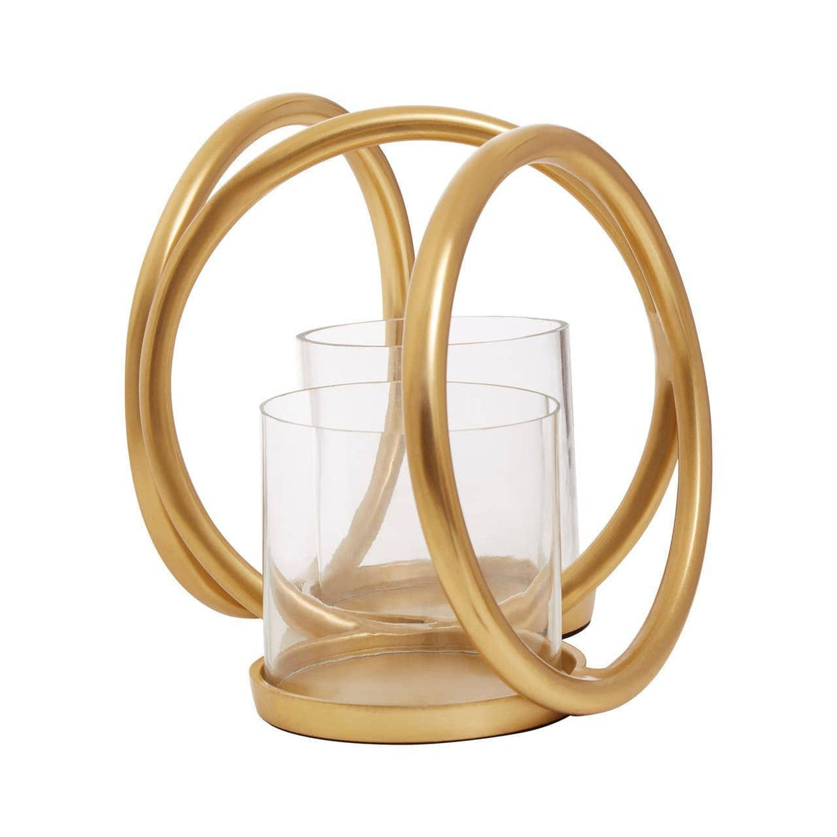 Hamilton Interiors Accessories Aura Small Gold Finish Double Candle Holder. House of Isabella UK